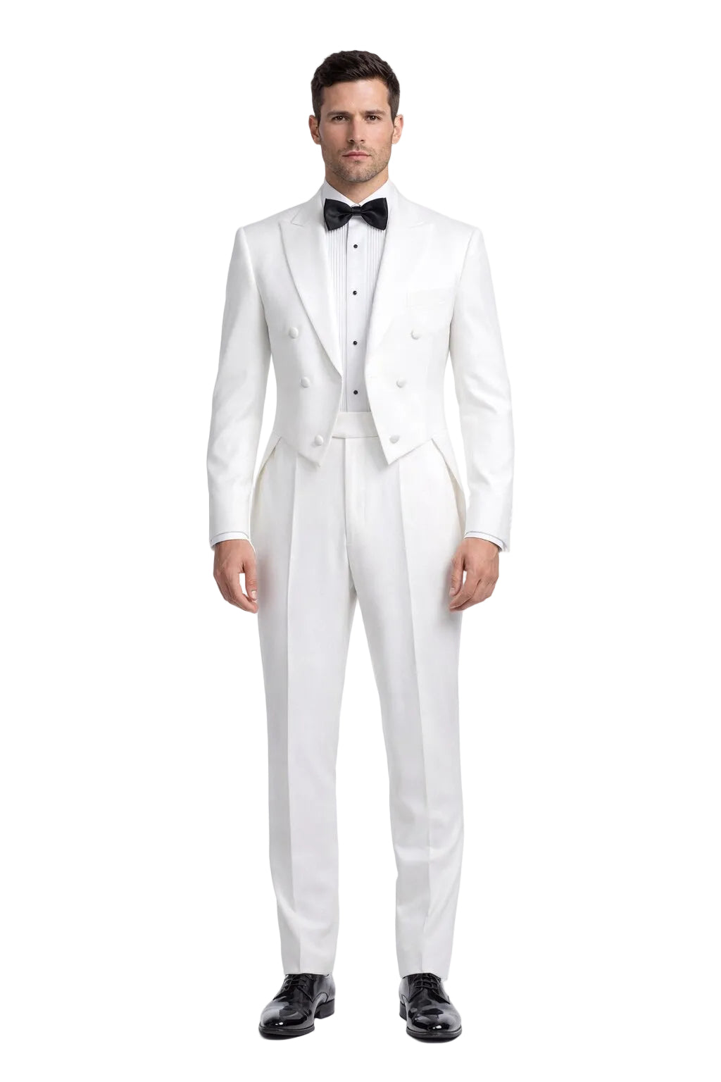 Classic Fit White Long Tail Tuxedo for Men