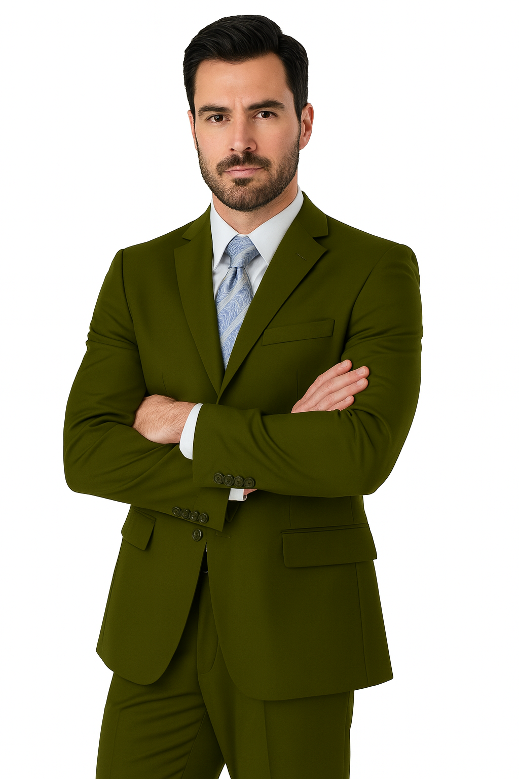 Milano Moda 3-Button Navy Suit for Men