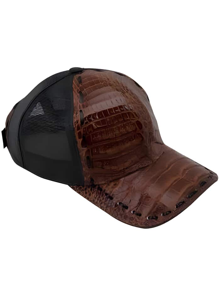 Baseball Brown Genuine Ostrich Cap