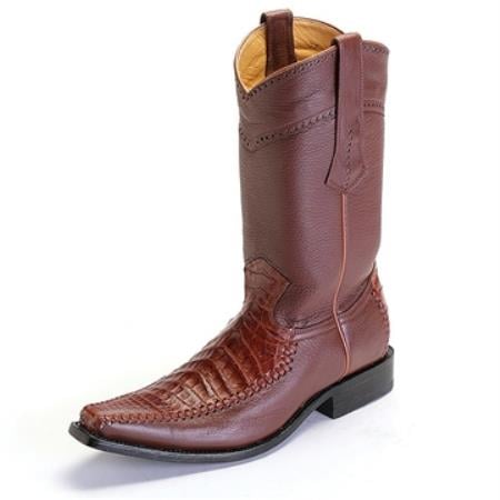 Los Altos Boots Cognac caiman ~ World Best Alligator ~ Gator Skin Crocodile