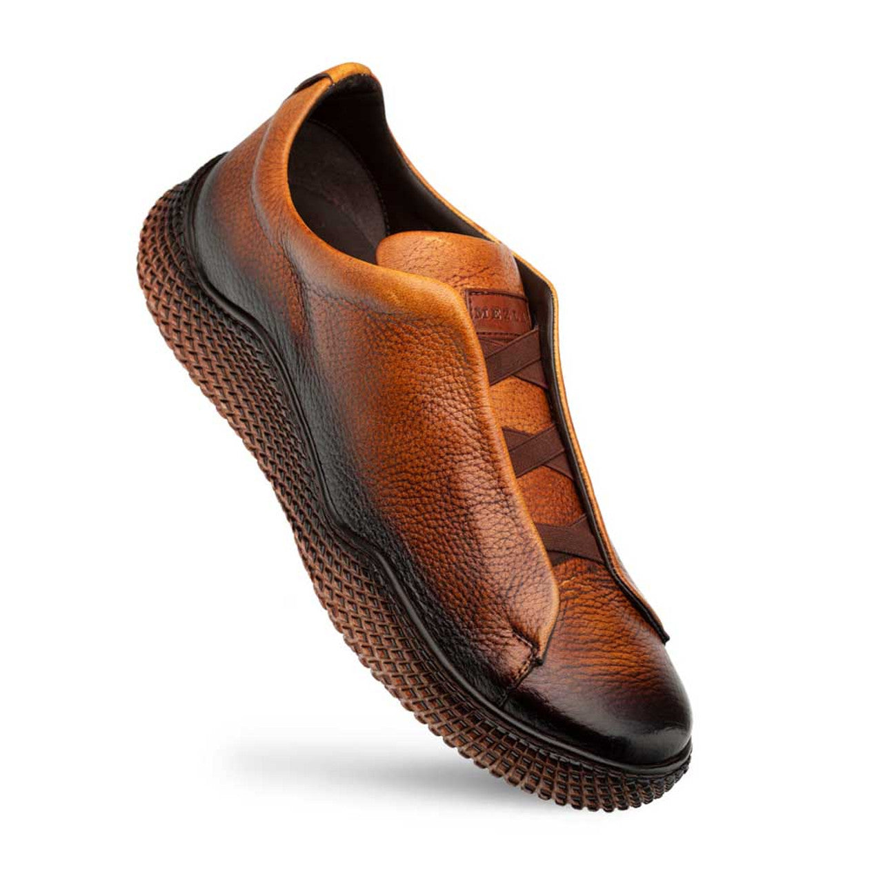 Mezlan Calcio Cognac Deer Skin Slip On Sneakers