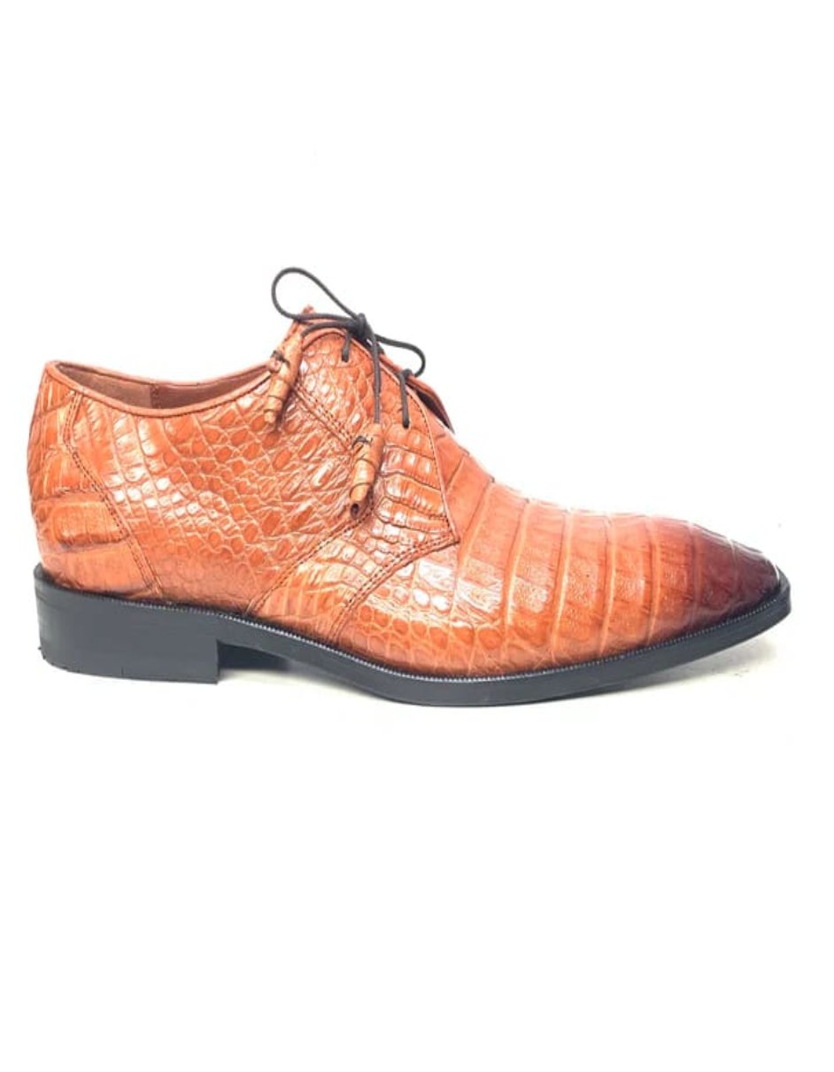 Los Altos Crocodile Lace Up Dress Shoes