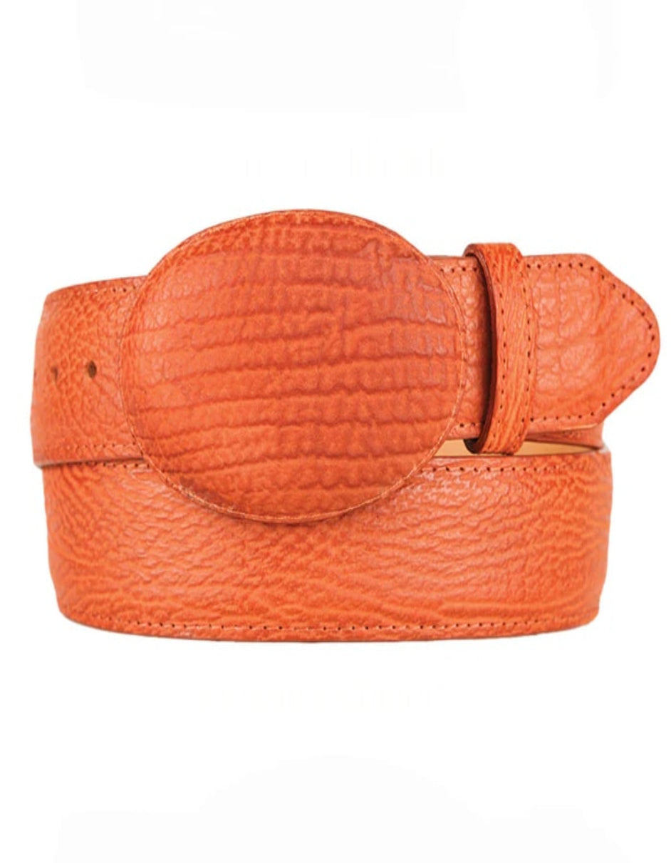 Men's Western Genuine Rustic Brown Shark Belts