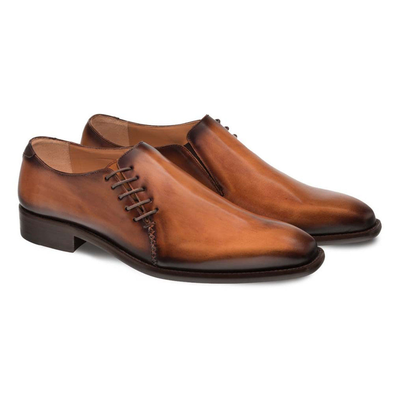 Mezlan Nicos Cross Lace-Up Calfskin Shoes