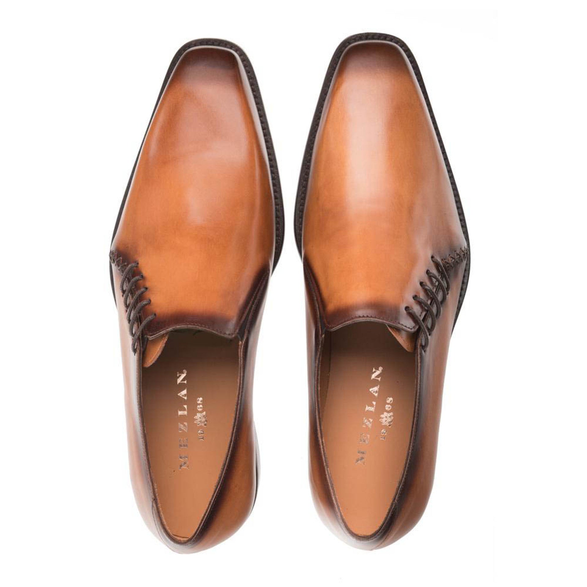 Mezlan Nicos Cross Lace-Up Calfskin Shoes