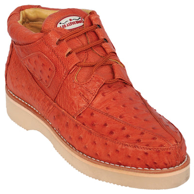 Ostrich Skin Cognac Sneakers by Los Altos