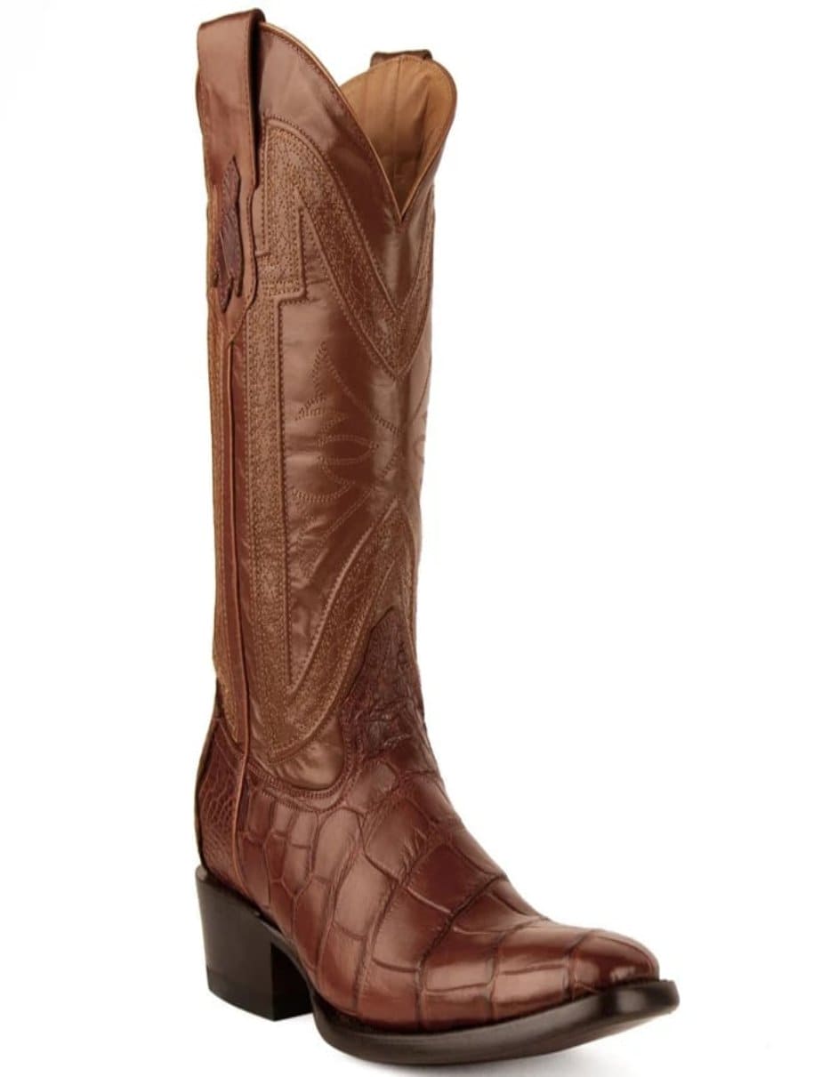 Ferrini Men's Alligator French Toe Boots Cognac