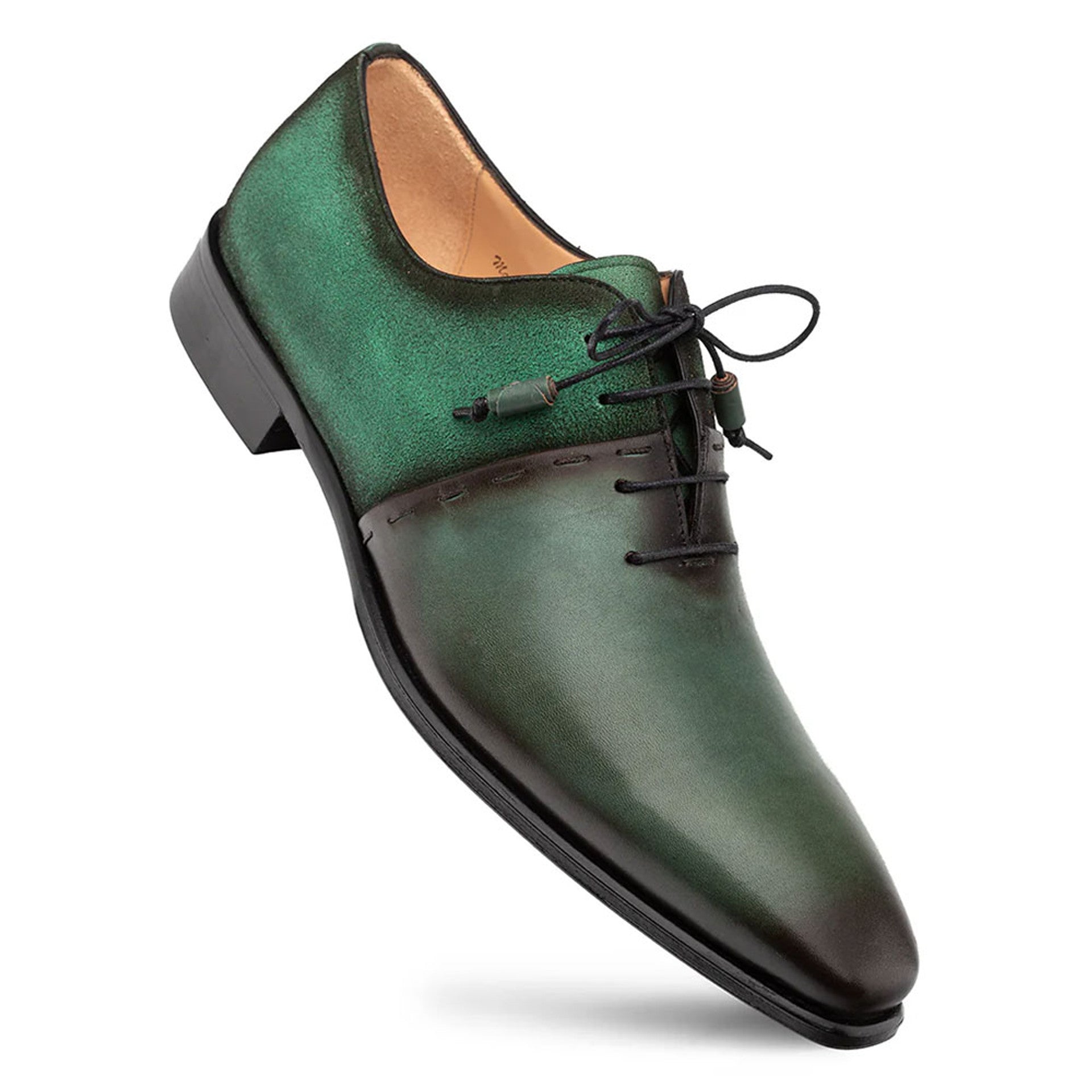 Colomer Green Calf/Suede Oxford Shoes by Mezlan