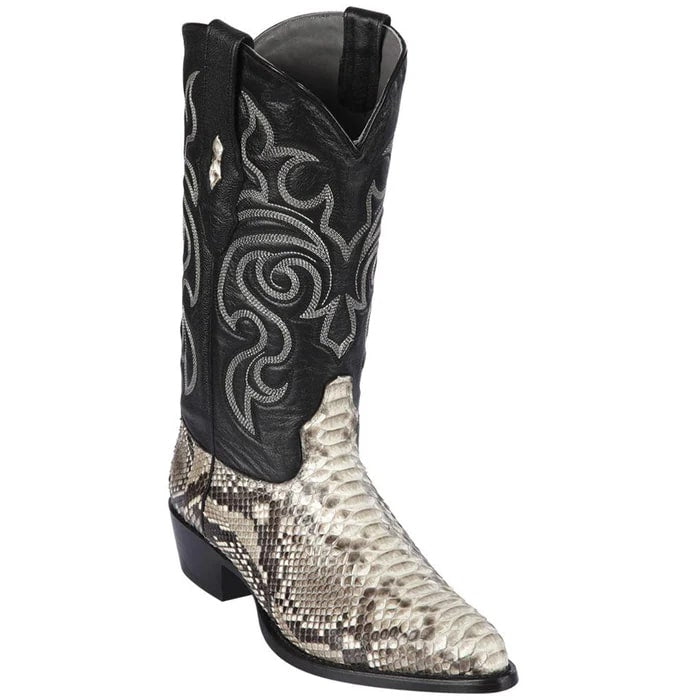 Natural Python J-Toe Cowboy Boots by Los Altos