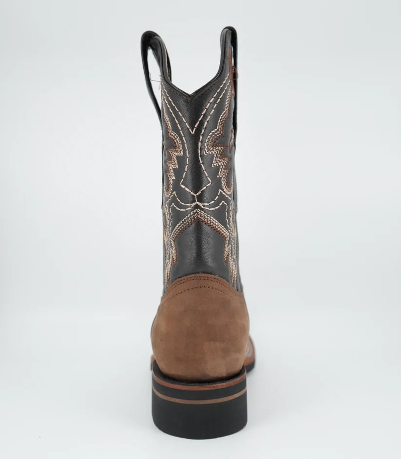 Men’s Wide Square Toe Crazy Brown Boot