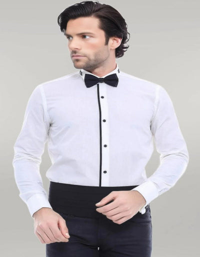 Cream Tuxedo Shirt by Alligator Warehouse