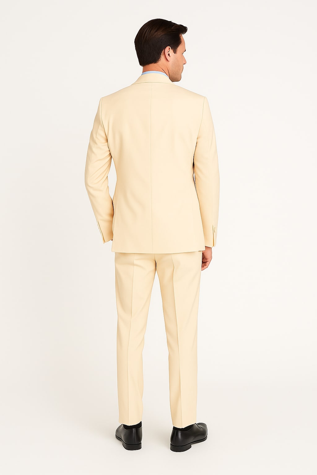 Cream Tuxedo Suit with Satin Lapel - MensItaly