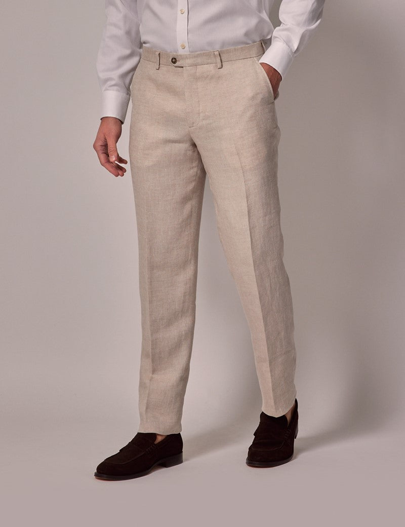Men's Summer Linen Suit - Cream Wedding Style