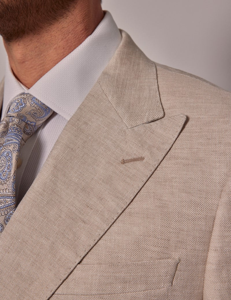 Men's Summer Linen Suit - Cream Wedding Style
