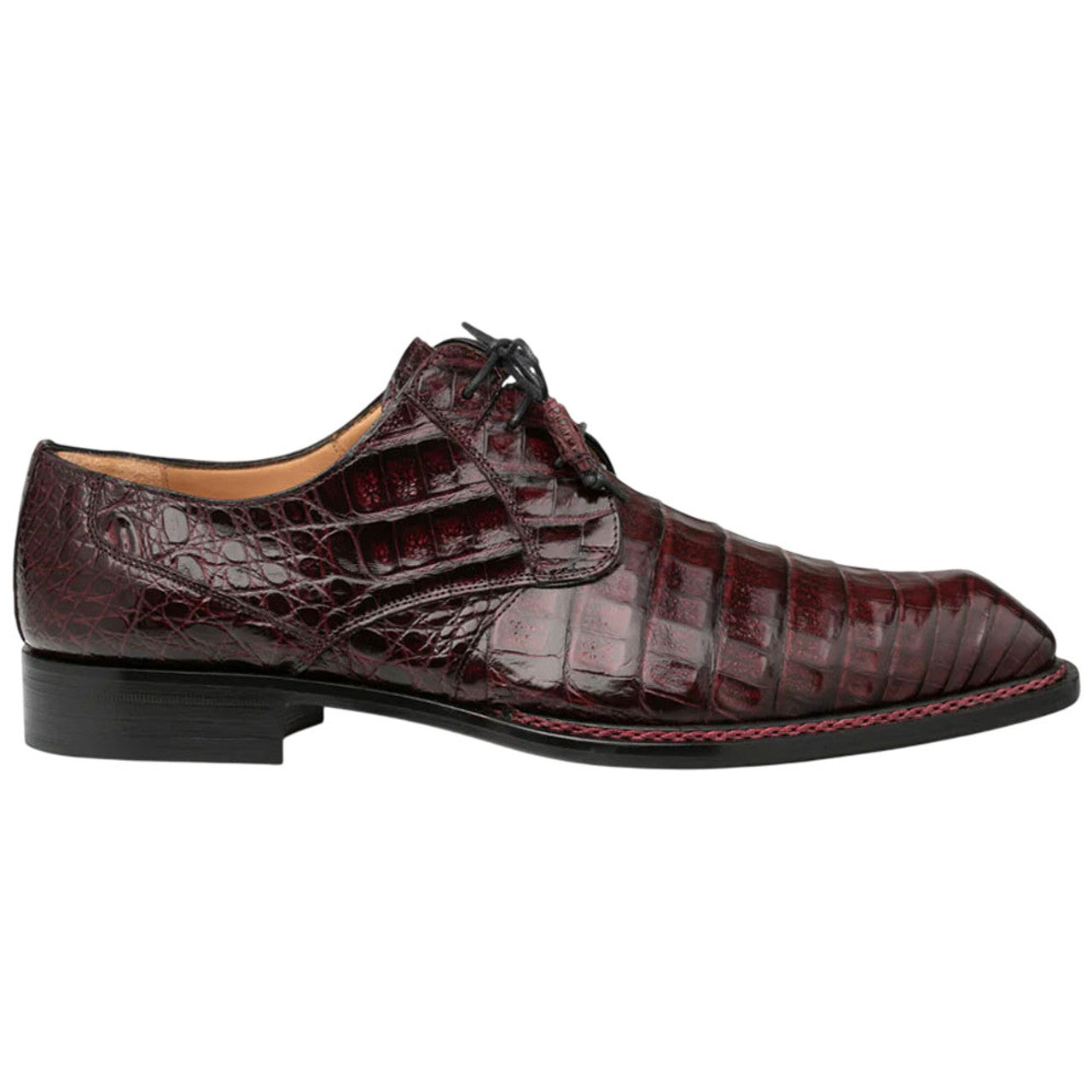 Cratos Crocodile Burgundy Derby Shoes by Mezlan
