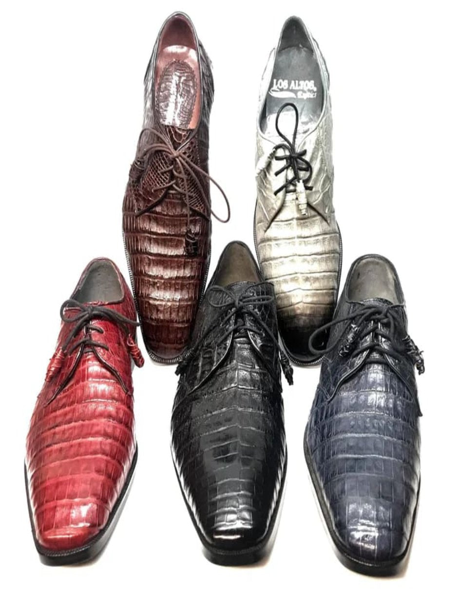 Los Altos Crocodile All-Over Lace Up Shoes