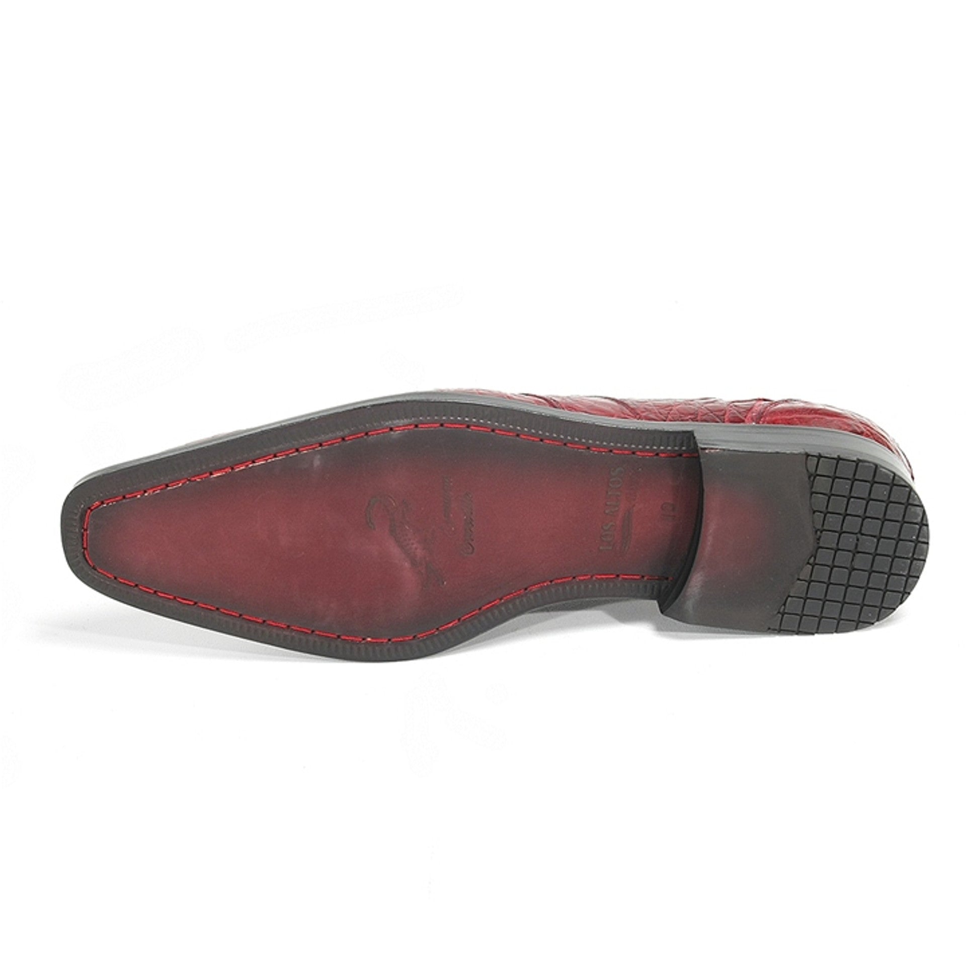 Los Altos Burgundy Crocodile Shoes for Men