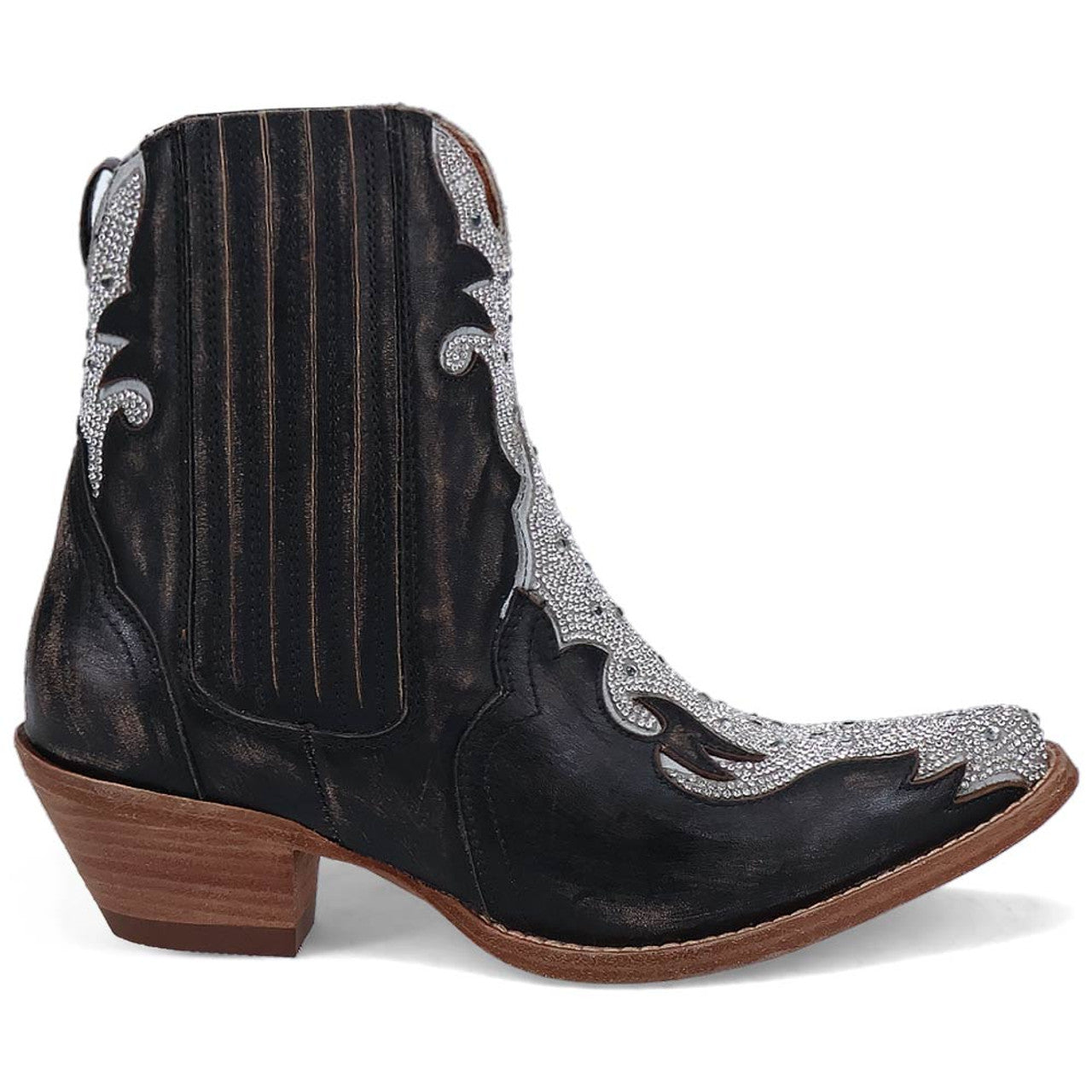 Dan Post Crystal Black Snip Ankle Bootie