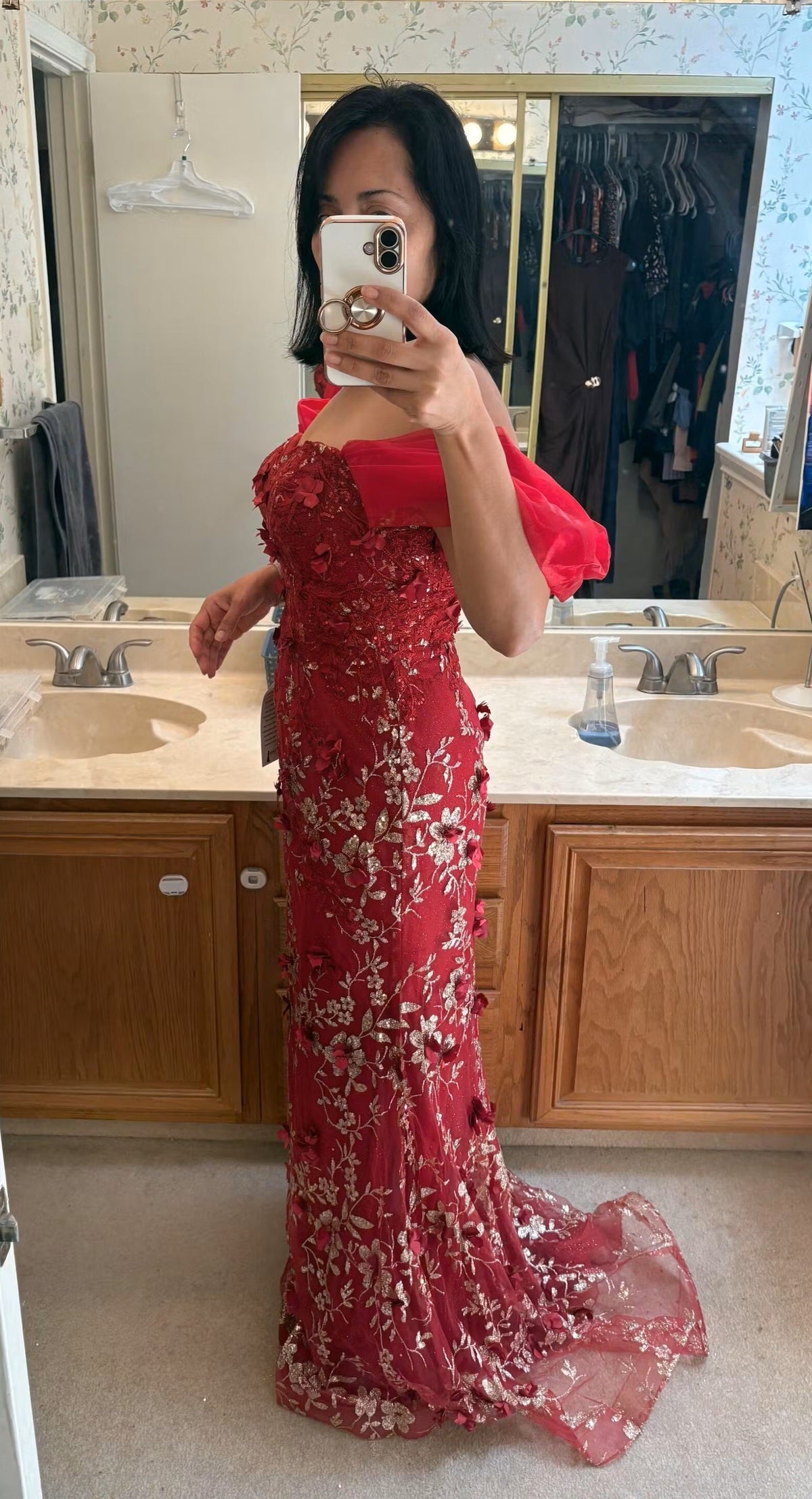 Burgundy Quinceanera Mom Dresses Mother of the Quince Gowns