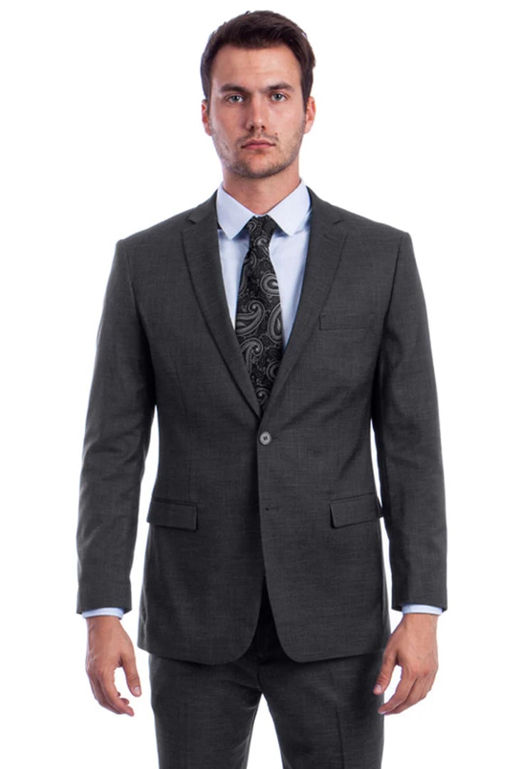 Modern Fit Dark Grey Linen Look Summer Suit