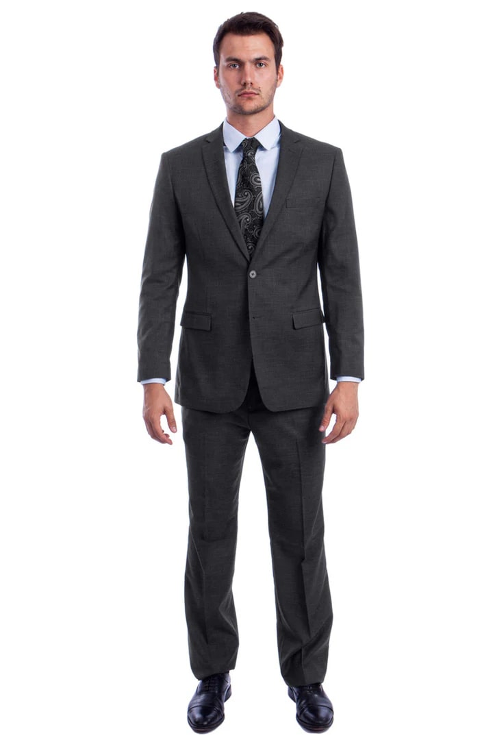 Modern Fit Dark Grey Linen Look Summer Suit