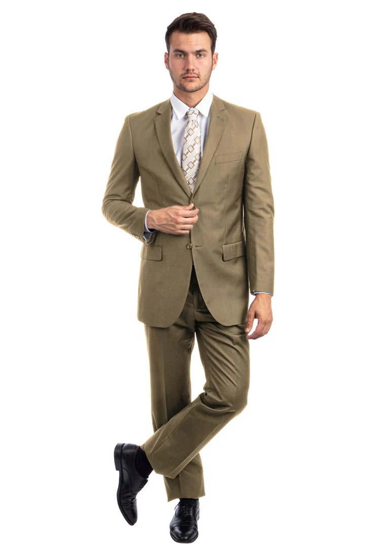 Tan Modern Fit Suits for Men