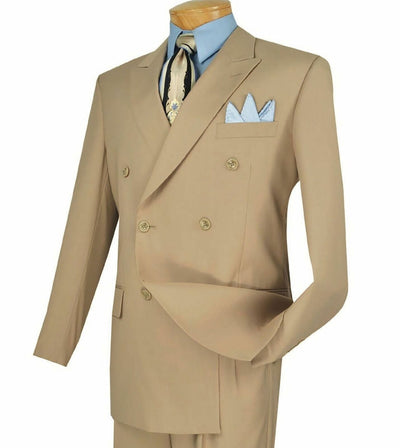 Men's Beige Double Breasted Suit Vinci F-DC900-1