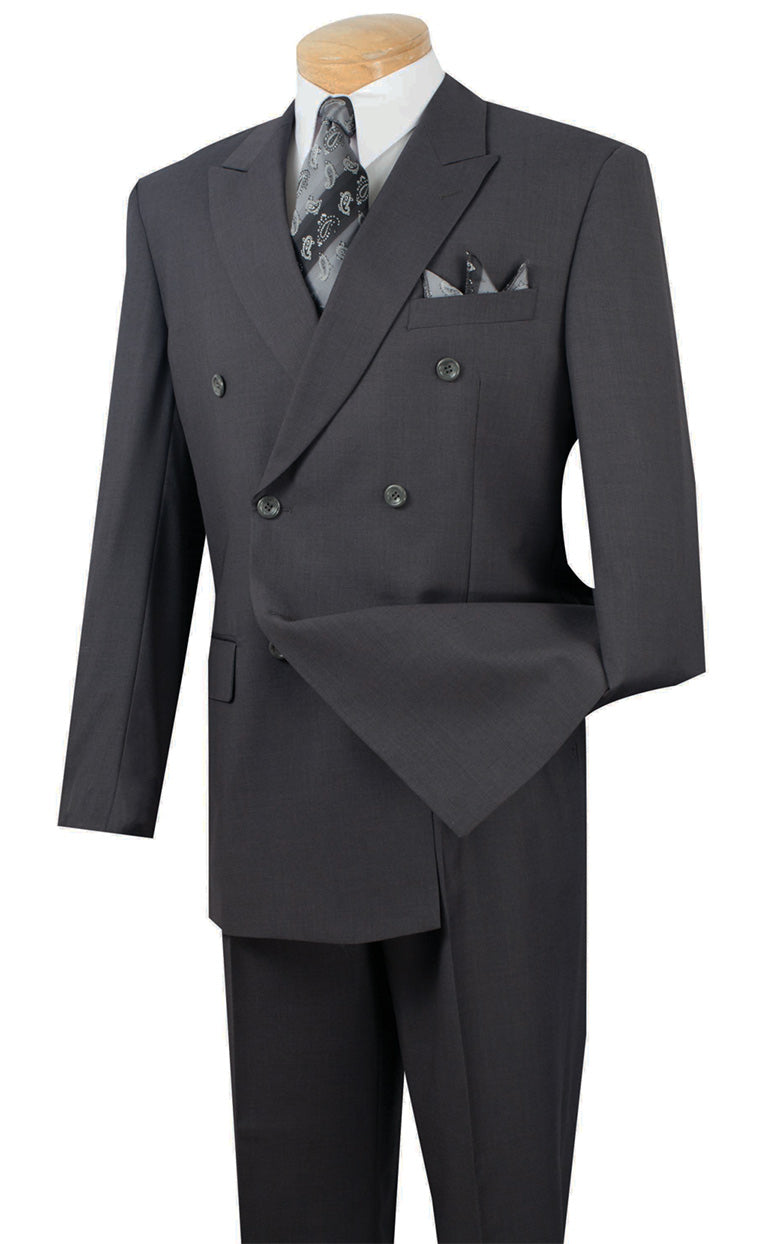 Ramses Double Breasted Suit in Heather Gray
