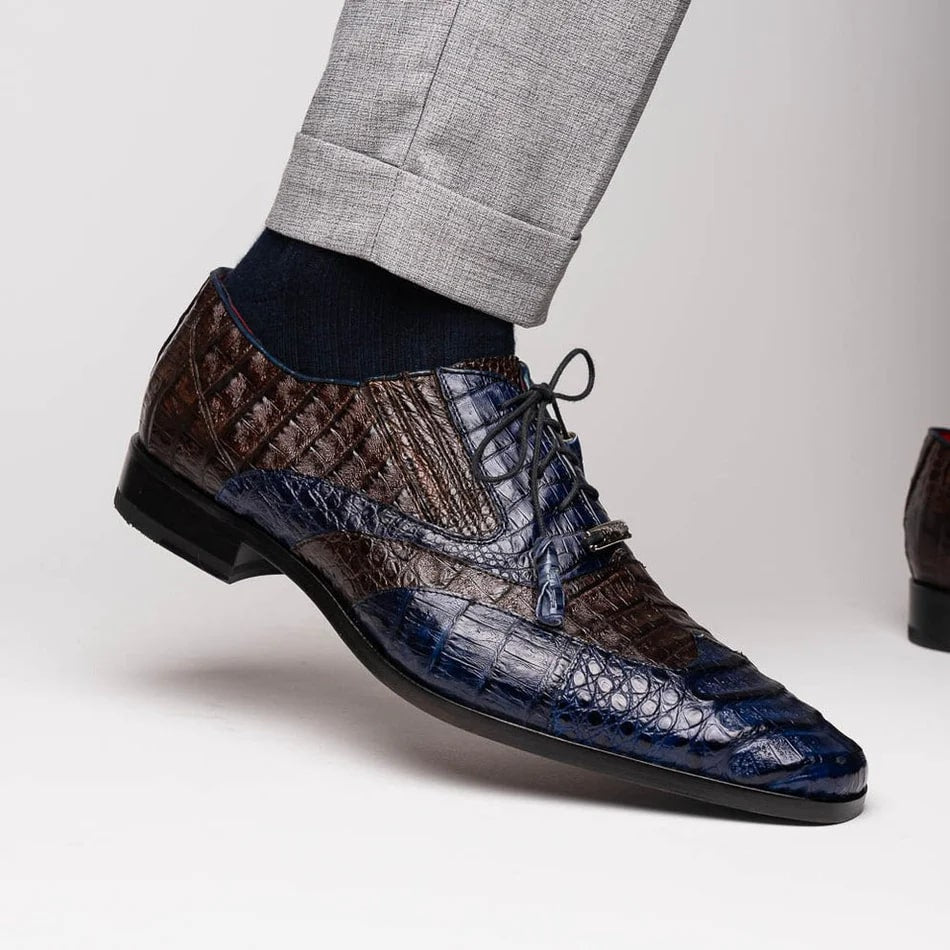 Luciano Exotic Crocodile Wingtip Oxfords