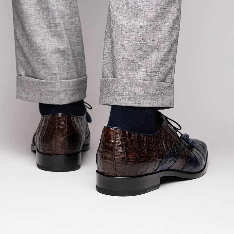 Luciano Exotic Crocodile Wingtip Oxfords