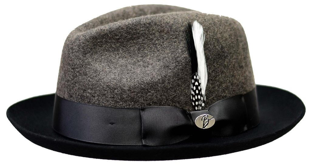 Damien Heather Grey/Black Fedora by Bruno Capelo