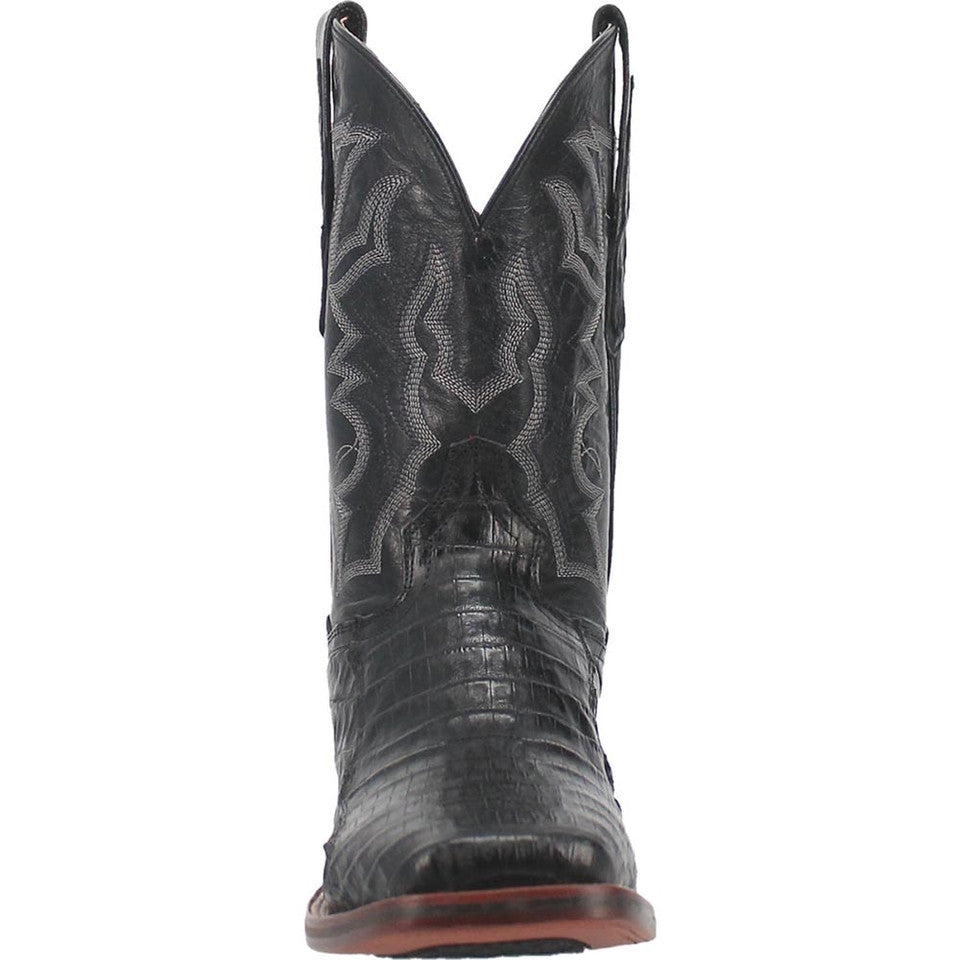 Kingsly Caiman Black Square Toe Boot by Dan Post