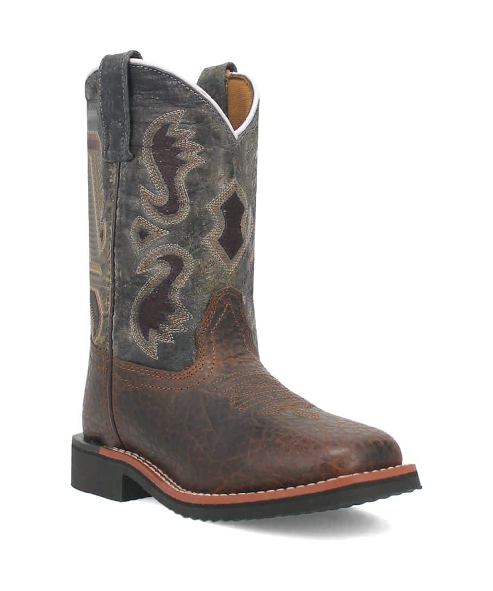 Dan Post Children's Creek Boot: Brown & Blue Leather