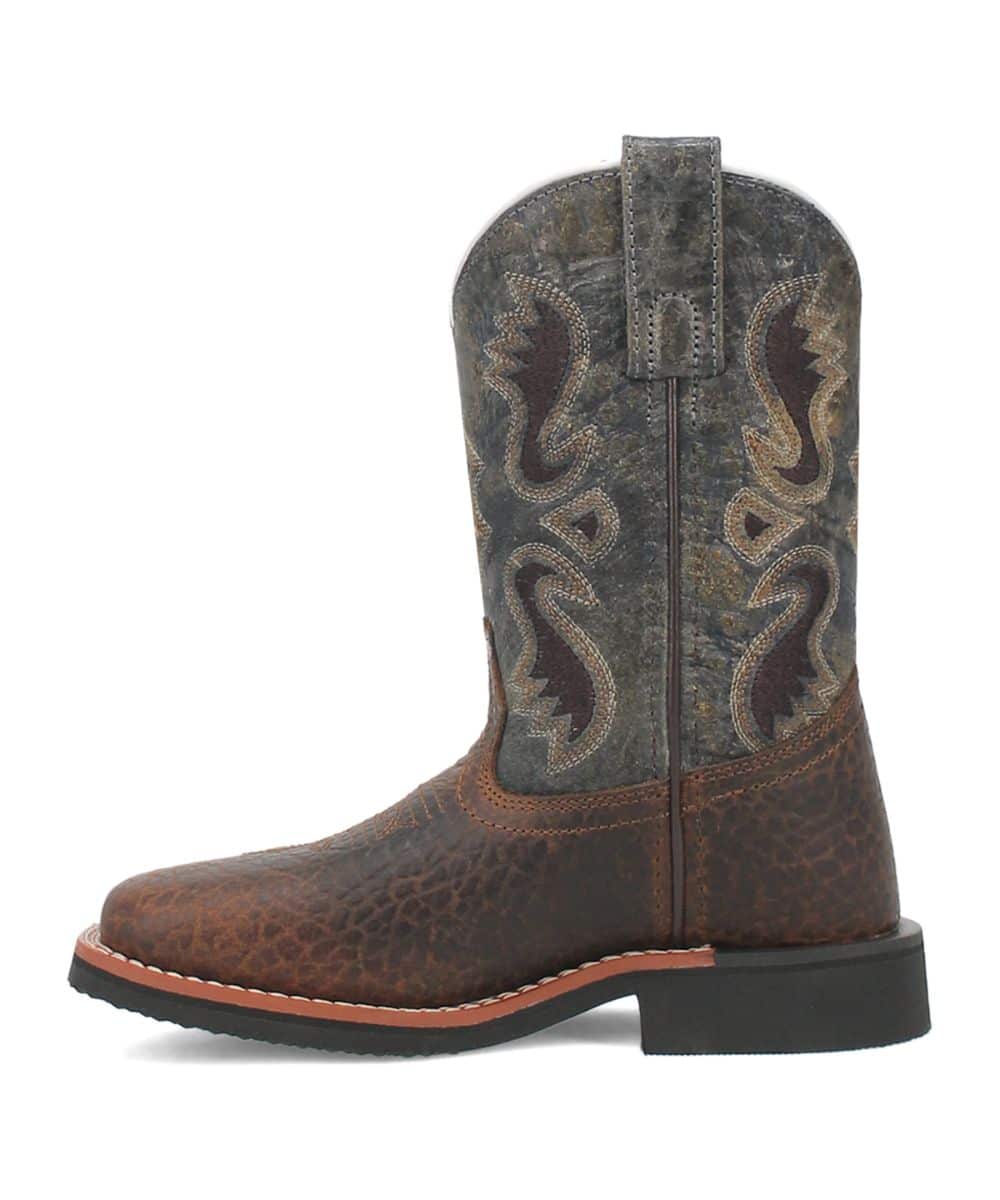 Dan Post Children's Creek Boot: Brown & Blue Leather