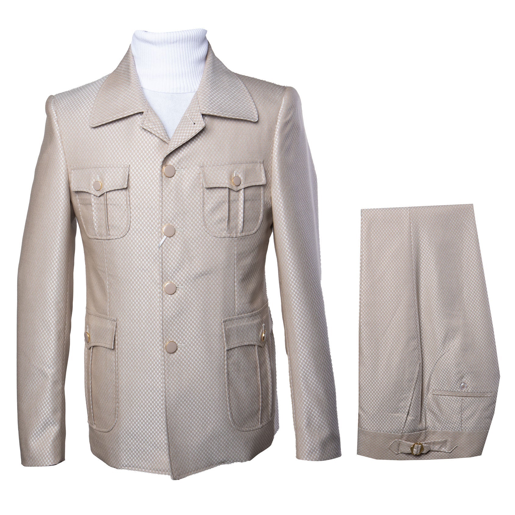 Rossi Man Modern Cream 3-Piece Slim Fit Suit