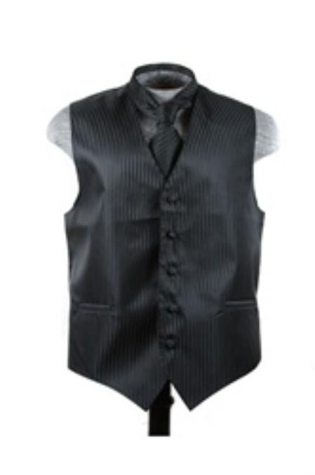 Dress Tuxedo Wedding Vest ~ Waistcoat ~ Waist coat Tie Set Black - Men's Neck Ties - Mens Dress Tie - Trendy Mens Ties