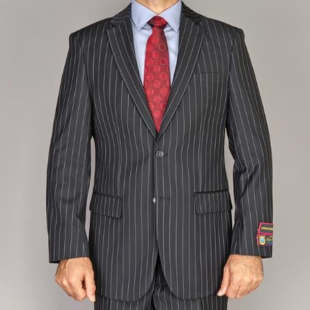 Black Pinstripe Bold Bold Chalk Stripe Pinstripe Suit
