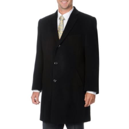 Three Quarters Length Moda Men's Dress Coat Men's Car Coat 'Ram' Black