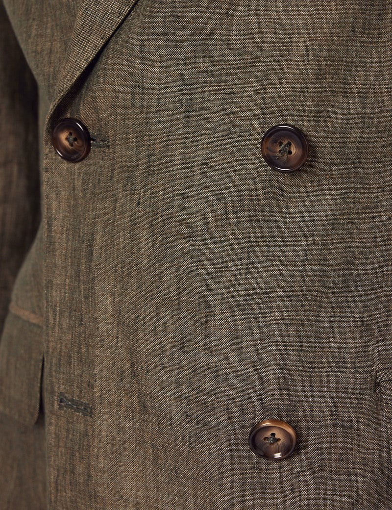 Men's Dark Green Linen Suit - Beach Wedding