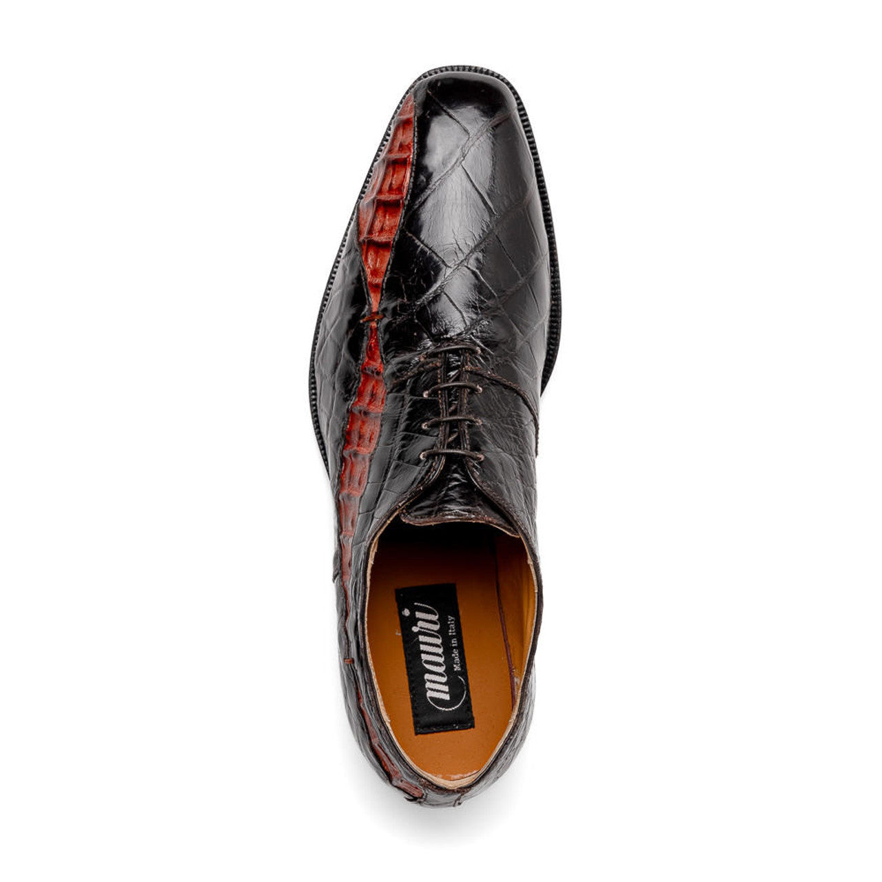 Mauri Dark Brown Gold Alligator Shoes Scarface