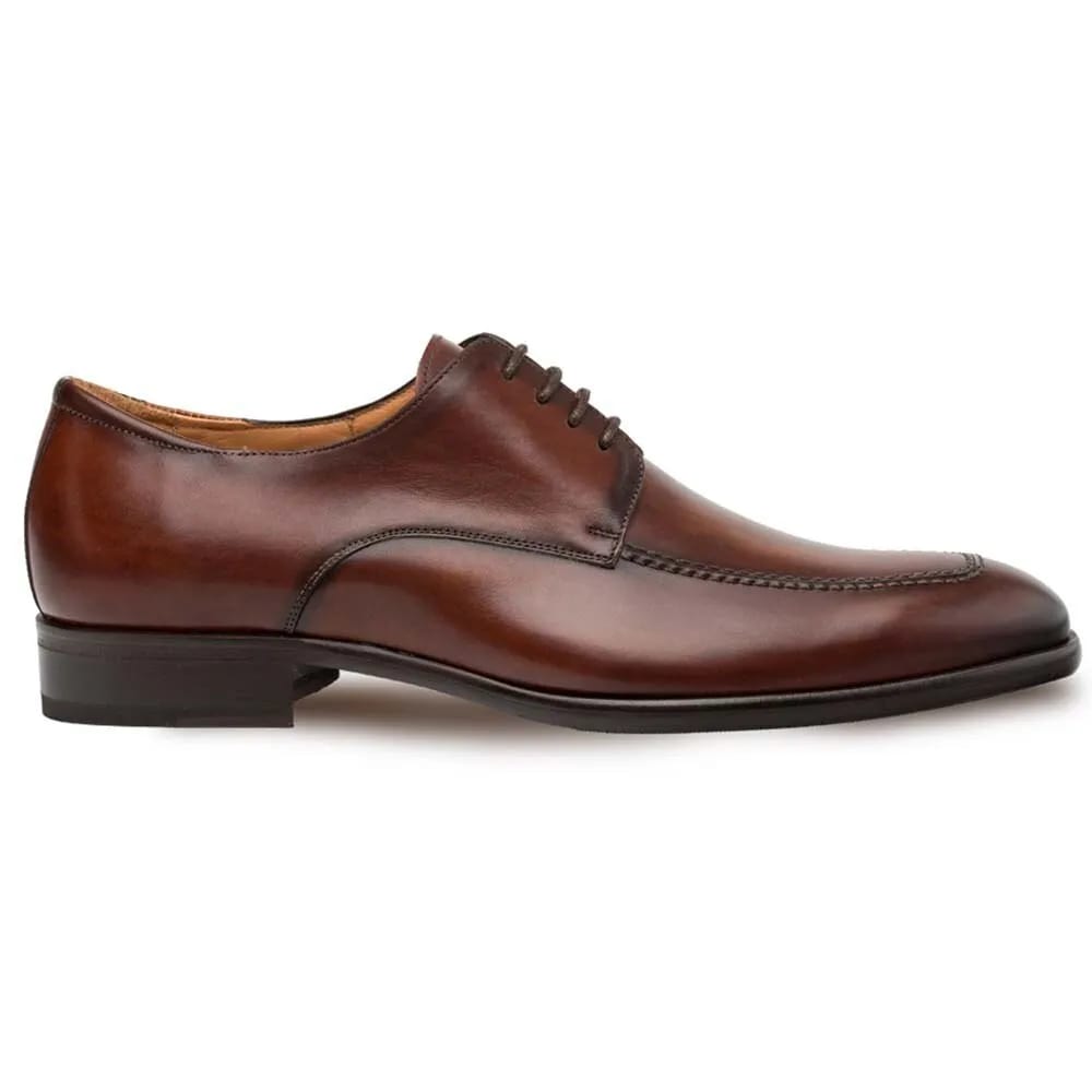Mezlan Coventry Dark Cognac Calfskin Leather MenŸ??s Classic Apron Oxford