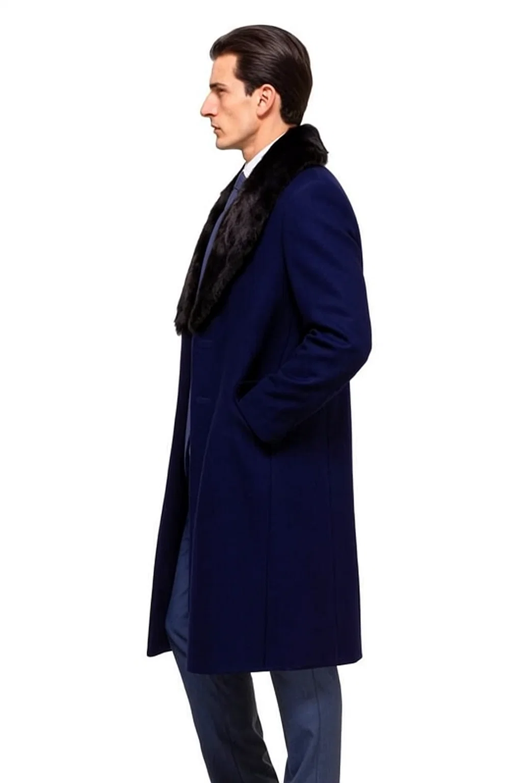 Dark Navy Blue Overcoat