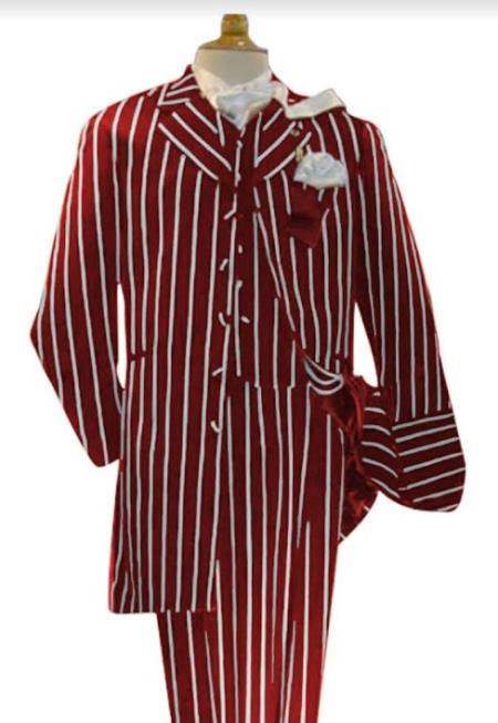 1920s Burgundy Chalk Pinstripe Suit for Men