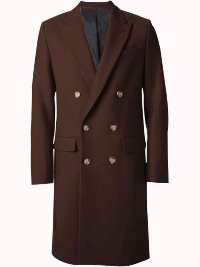 Double Breasted Dark Brown 6-Button Overcoat