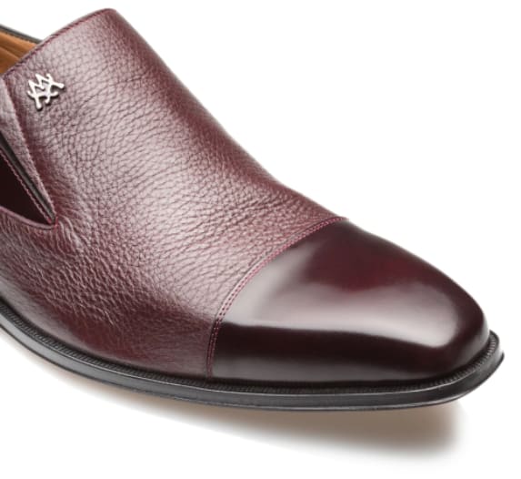 Milani Calfskin/deerskin Burgundy By Mezlan Made In Spain Brand
