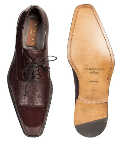 Soka Calfskin/Deerskin Burgundy by Mezlan