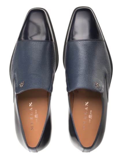 Milani Calfskin/deerskin Blue By Mezlan Made In Spain Brand