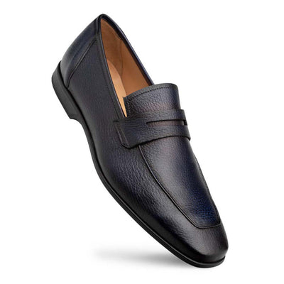 Mezlan Deerskin Blue Penny Loafer Made in Spain