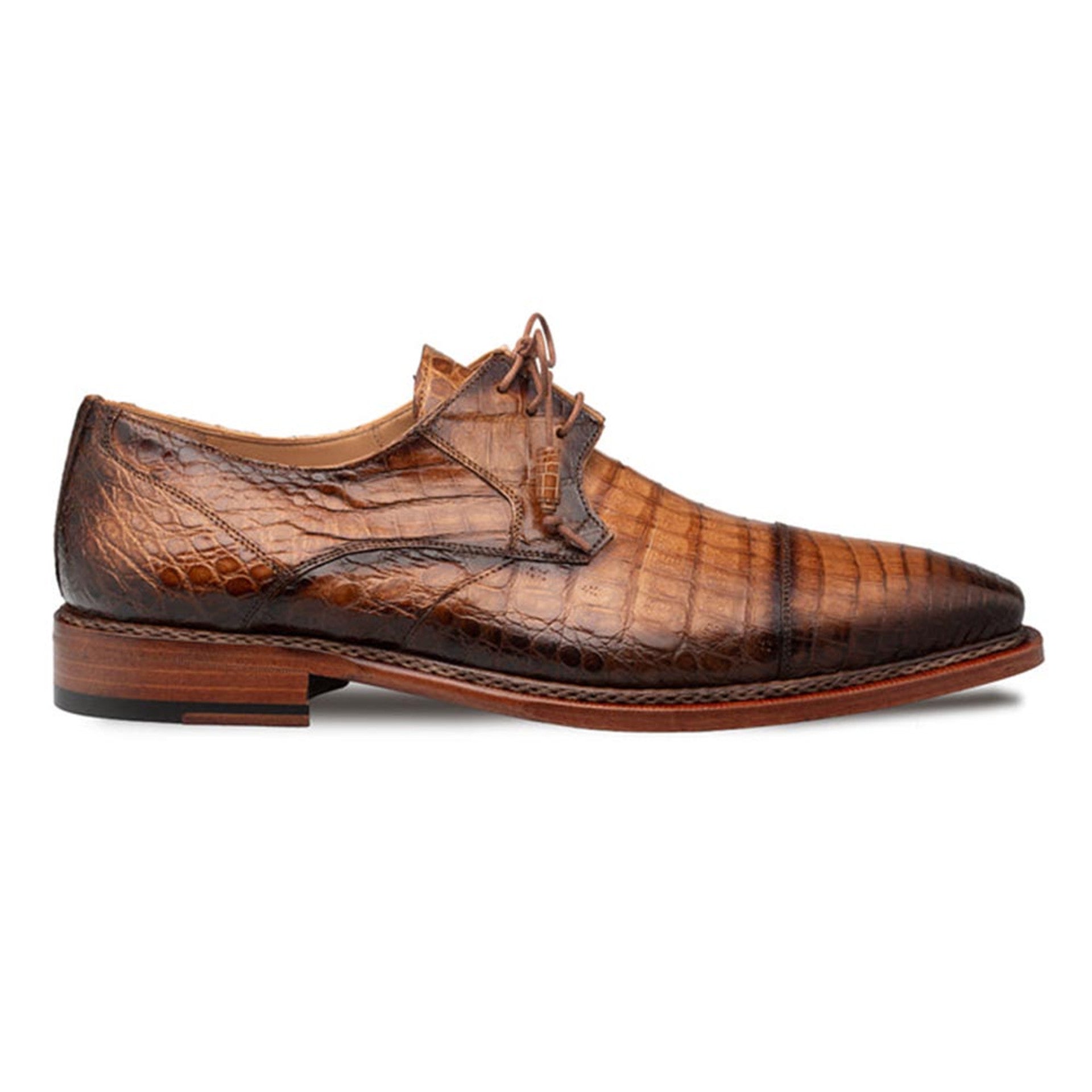 Mezlan Giovane Fuscus Cap Toe Derby Crocodile Shoes