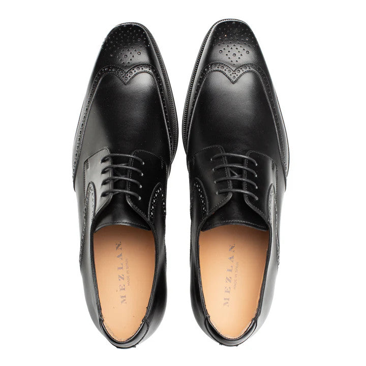 Tasso Wing Tip Derby Black by Mezlan - Made in Spain